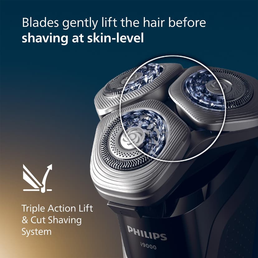 Philips Shaver i9000, Wet & Dry Electric Shaver, Ink Black, with Skin IQ Technology, Triple Lift & Cut System, 360 Rotating Dual SteelPrecision Blades, Model X9000/10 - 2