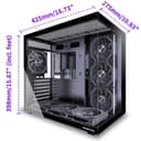 MUSETEX Y6 PC Case Pre-Installation 7 Infinity Mirror PWM ARGB Fan, ATX Mid Tower Computer Case, Gaming PC Case with Type-C, 270° Full View Tempered Glass, Black - 7