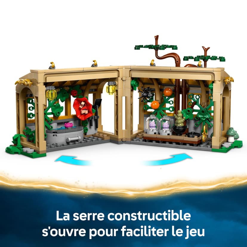 LEGO Harry Potter Le Château De Poudlard : Le Cours De Botanique - Jeu De Construction Modulaire - Minifigurines De Neville, Hermione & Prof. Chourave - 3 Mandragores - Cadeau Fille Dès 8 Ans 76445 - 3