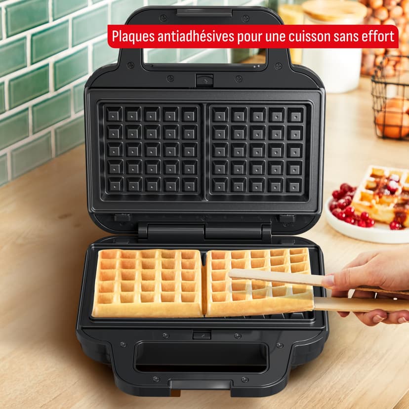 Tefal UltraCompact 3-en-1 Appareil à Gaufres, Sandwichs et Paninis, 3 jeux de plaques inclus, Compact, Rangement Facile, 700 W, SW383D10 - 5