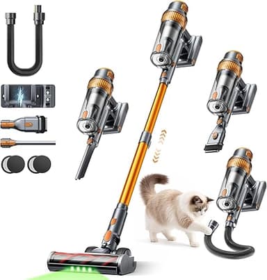 SMOTURE Cordless Vacuum Cleaner,50Kpa/600W Powerful Stick…