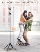 71" Phone Tripod & Selfie Stick,QIRITA Integrated Extendable Quadrapod for Smartphone, Stability on Four Axes, Portable Travel Tripod Stand with Remote Control for iPhone, Android, Camera&GoPro - 3