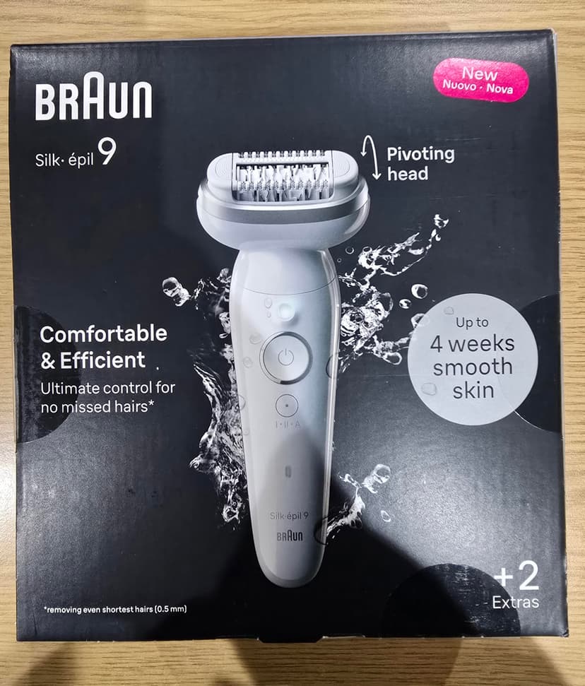 Braun Silk-épil 9 Women's Epilator/Hair Remover for Long-Lasting Hair Removal, 9-011, White/Silver - 1