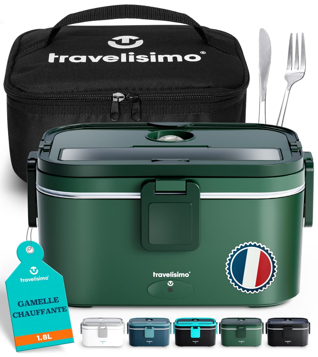 TRAVELISIMO XL Gamelle Chauffante Grande Capacité 1,8L Lu…