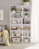 VASAGLE Bookcase, 6-Tier Bookshelf, Open Storage Shelf, Shelving Unit, 24 x 60 x 178.5 cm, for Living Room, Home Office, Dinning Room, Cloud White LBC169T14 - 6