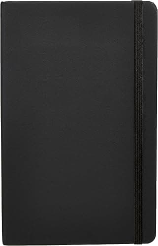 Amazon Basics Classic Notebook, A5, Squared, Black