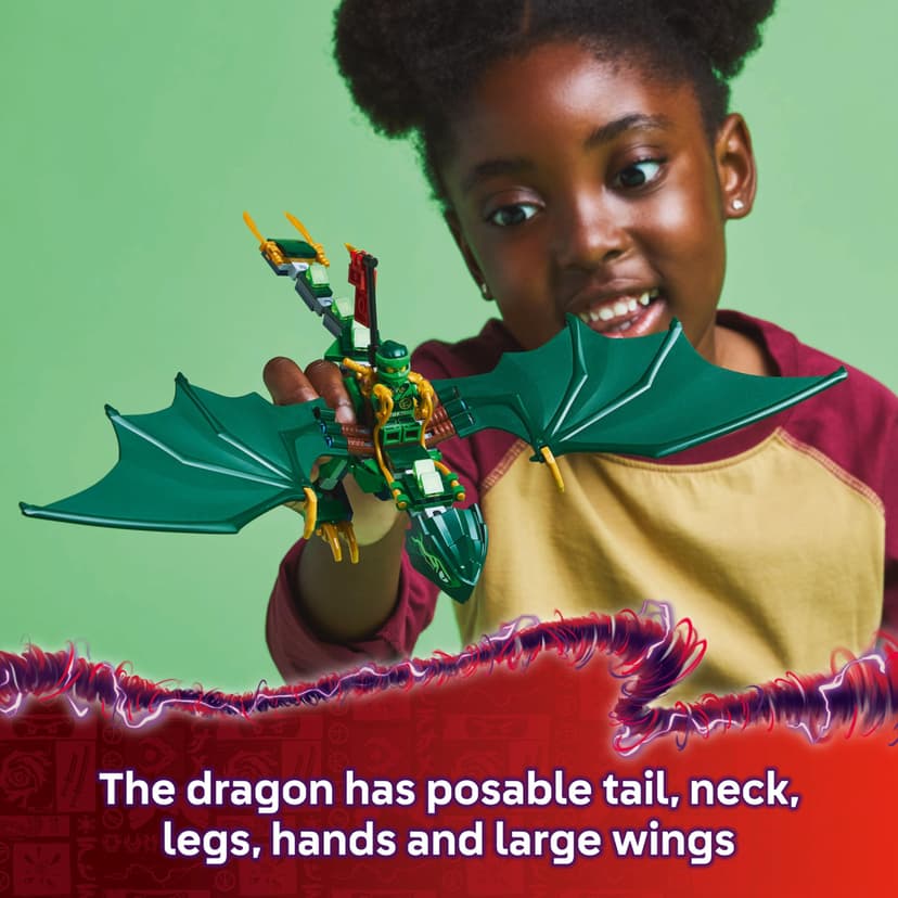 LEGO NINJAGO Lloyd’s Green Forest Dragon Figure - Building Toy with 2 Minifigures for Imaginative Play, Ninja Gift Idea for 6 Plus Year Old Boys, Girls & Dragons Rising Fans 71829 - 3