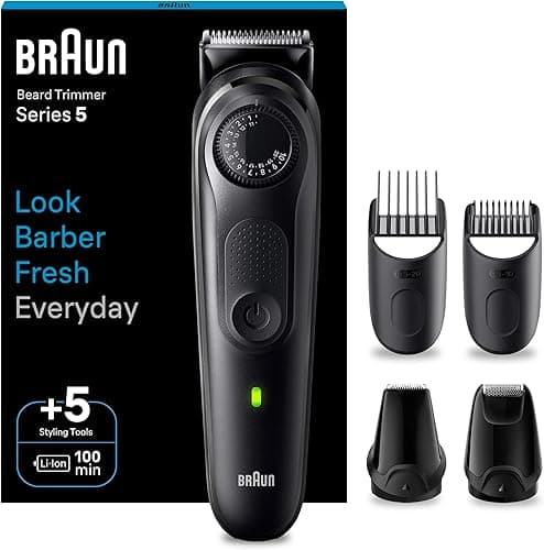 Braun BT5430 Series Electric Beard Trimmer Men's Beard Trimmer with Long-Life Blades 100 Minutes