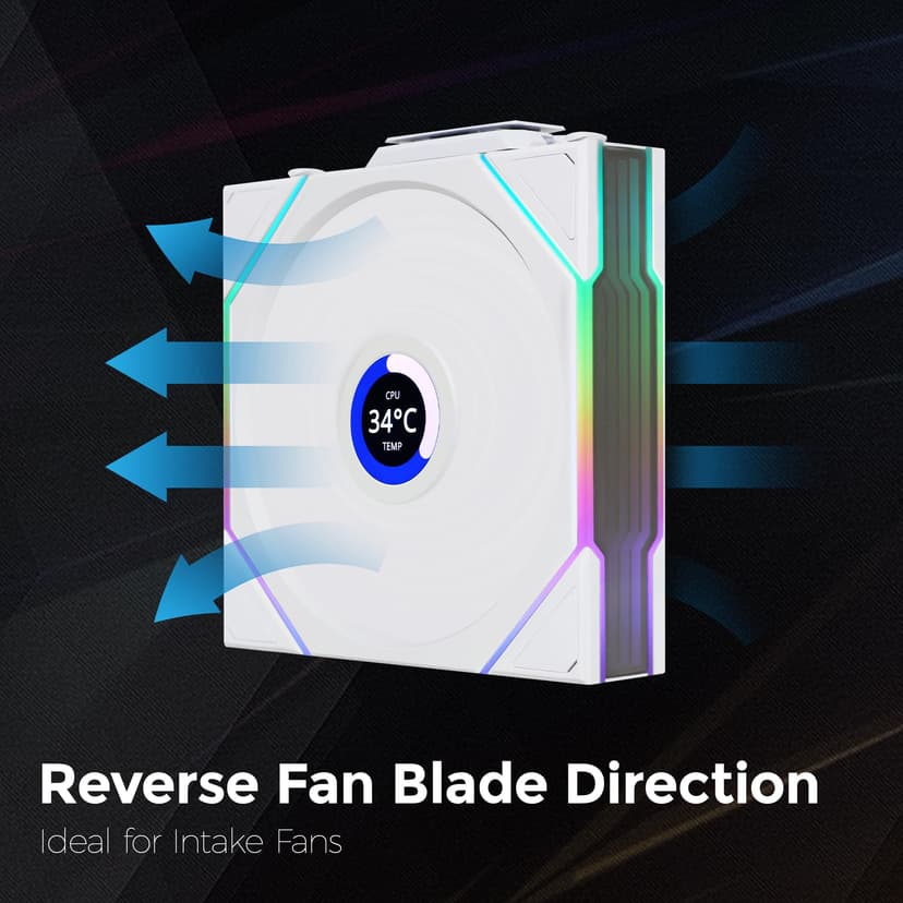 Lian Li UNI FAN TL-LCD Wireless Reverse 120 White (1pc) - 2