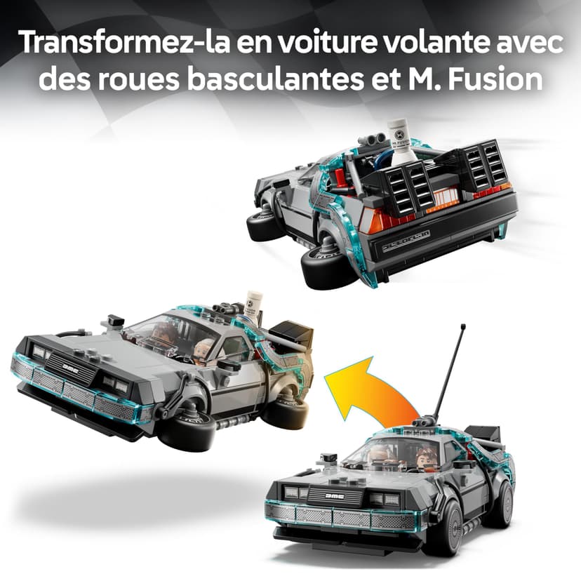 LEGO Speed Champions La Machine à Remonter Le Temps de Retour vers Le Futur - Jouet Voiture - Maquette avec Minifigurines de Doc Brown & Marty McFly - Cadeau pour Garçon, Fille & Fans dès 9 Ans 77256 - 4