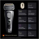 Braun Series 9 Pro + Electric Beard Razor, Wet & Dry, 5+1 Ultra Thin Precision Blades, Men's Beard Trimmer, Beard Razor, 60 Min Use, Extra Replacement Head, Charging Base, 9617PSI, Silver - 7