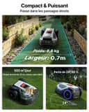 ANTHBOT M9 Robot Tondeuse sans Fil, NetRTK, 4G, 5000 mAh, Recommandé 1000 m², Maximum 1200 m², Pente de 24° (45%), Prend en Charge 2RTK Conçu pour Les Jardins Avant et Arrière - 2