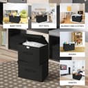 DIMJ Lot de 4 boîtes de rangement pliables avec couvercles, bacs de rangement pliables avec poignée, panier de rangement en tissu pour vêtements, jouets, livres - 4