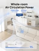 Dreo Fan for Bedroom, 120° Oscillating Standing Pedestal Fan, DC Motor, 80ft Air Circulator for Whole Room, 8 Speeds, 3 modes, 120° Manual Vertical Tilt, Quiet, 23dB, 35-40" Adjustable Height, Timer - 3