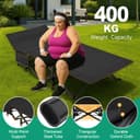 Folding Sunlounger Bed with Mattress, Adjustable Backrest, Side Pocket - Portable Guest Bed for Office Naps and Patio Use - 3