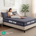 Utopia Bedding Fitted Sheet 160 x 200 cm (2 Pack), Grey - Deep Pocket 14 inch (35 cm) - Easy Care - Soft Brushed Microfibre Fabric - Shrinkage and Fade Resistant - Bottom Sheet - 2