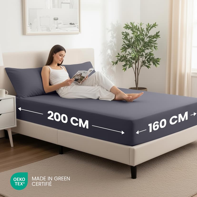 Utopia Bedding Fitted Sheet 160 x 200 cm (2 Pack), Grey - Deep Pocket 14 inch (35 cm) - Easy Care - Soft Brushed Microfibre Fabric - Shrinkage and Fade Resistant - Bottom Sheet - 2