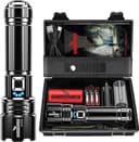 Shadowhawk LED Torch 500,000 Lumens, Extremely Bright USB Rechargeable Tactical Flashlight with Holster XHP70.2, IP67 Waterproof 5 Light Modes for Camping Hiking Emergencies - 1