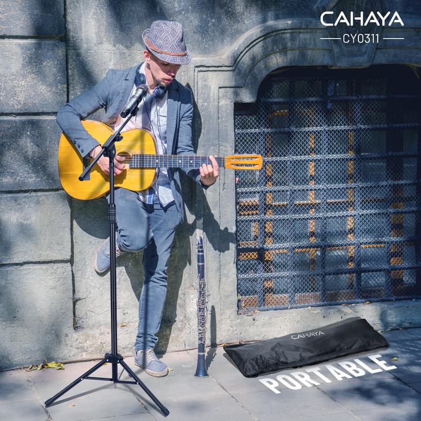 CAHAYA Upgraded Tripod Boom Sheet Microphone Stand Universal Metal Mic Stand with Carrying Bag, for Performance Singing Speech Wedding Stage and Outdoor CY0311 - 8