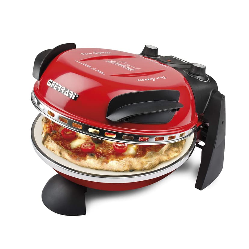 G3 Ferrari G10006 Pizza Express Delizia,Four à Pizza 1200 W, Thermostat Réglable jusqu’à 400°C, Cuit une Pizza Savoureuse en 5 min, Double Résistance, Livre de recettes et Spatules inclus – Rouge - 1