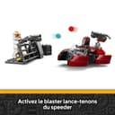 LEGO Star Wars 75449 Pack de Combat Le Siège de Mandalore - Jouet d'action avec Minifigurines de 2 Mandaloriens & 2 Clone Troopers - Speeder & Pistolets Blasters - Cadeau pour Garçon dès 6 Ans & Fans - 3