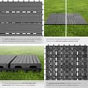 tectake® 22-Piece Decking Tile Set in Wooden Look, 31 x 31 cm per Tile, 2.1142m² Total Area, Easy Interlocking Click System, Non-Slip & Weather-Resistant WPC - Garden & Patio Decking Tiles - Grey - 4