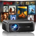 Vidéoprojecteur 4K【Netflix Inclus/Dolby】 1400 ANSI Projecteur Vidéo 4K Auto Focus/Keystone WiFi Bluetooth FHD 1080P, HDR10, Smart Rétroprojecteur Portable WiFi6 Extérieur Zoom50% Cadeau/Home Cinéma - 1