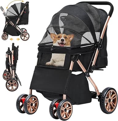 DWVO Poussette 3 en 1 pour Chien et Chat - Pliable jusqu'…