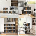 NETEL 4x 45L Empilable Boîte de Rangement avec Couvercle et Verrouillable Porte, Pliable Bac de Rangement Plastique avec Roulettes, Grande Caisse Rangement Organisateur pour Cuisine, Salon et Chambre - 3