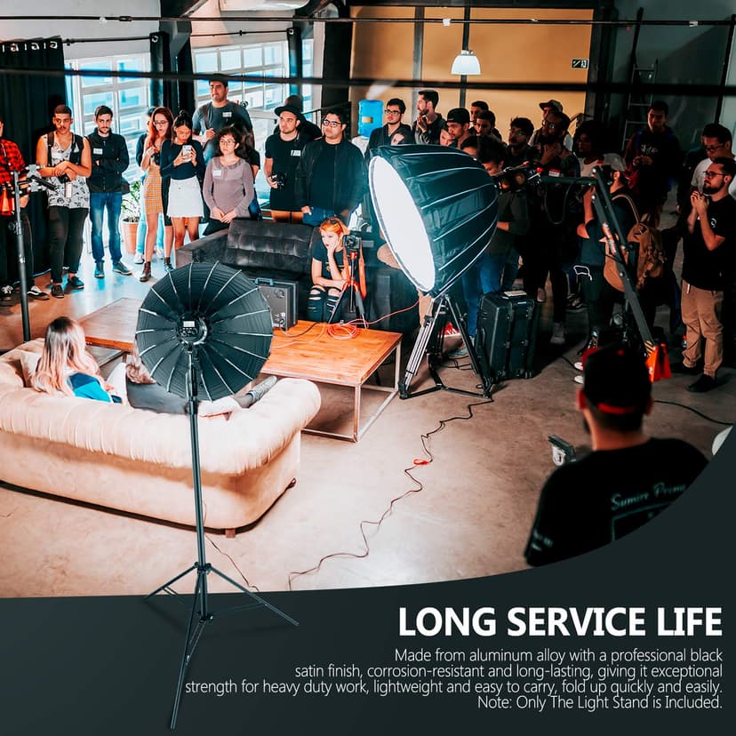 Neewer Heavy Duty Light Stand, Metal 13ft/4m Adjustable Photography Tripod C Stand with Spring Cushion 1/4" Screw for Studio LED Continuous Light Background Flash Strobe, Max Load: 22lb/10kg, Black - 7