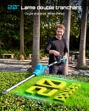 SEESII Telescopic Hedge Trimmer Battery 20 Inches, Lightweight 3.9 kg for Elderly and Women, 4.4 m Reach, 600 W Motor with 2 x 4.0Ah Batteries, Adjustable Head 135°, Electric Hedge Trimmer for High - 2