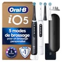 Oral-B iO Series 5 Plus Edition Electric Toothbrush, 2 hand tools and 2 brush heads. 5 brushing modes for dental care, magnet technology, LED display & travel case, black/white - 1