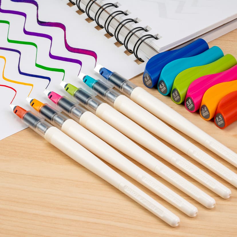 Pilot Parallel Lot de 6 stylos de calligraphie, tailles et couleurs assorties (12722) - 2