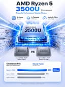 GMKtec Mini PC AMD Ryzen 5 W11 Pro 3500U (Plus performant Que Les 4300U/N150/N100/N95 4C/8T 4,50 GHz), Mini-Ordinateur G10, 16 Go de RAM DDR4 + SSD PCIe 3.0 x4 de 1 to,Wi-FI 5/USB 3.2/USB-C/BT 5.0 - 4