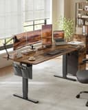 SONGMICS Bureau Électrique Réglable en Hauteur, 180 x 80 cm, Table Assis-Debout, Fonction Mémoire 4 Hauteurs, pour Bureau, Télétravail, Marron Rustique LSD138K01 - 2