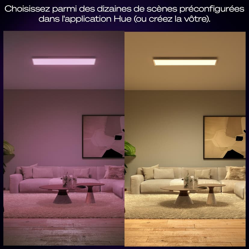 Philips Hue Surimu White and Colour Ambiance Smart Lighting Rectangle Panel Light, 120 x30 cm, with Bluetooth, Works with Alexa, Google Assistant and Apple Homekit, new Generation - 4