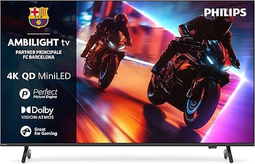 Philips Ambilight 65MLED920 'The Xtra' Mini LED 4K Smart TV Screen 65 Inch with P5 Image Motor Ultra HD, Titan OS, Dolby Vision and Dolby Atmos Sound