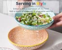 ONEMORE 36oz Colorful Pasta Bowls Set of 6 - Microwavable Oven and Dishwasher Safe Ceramic Shallow Bowl for Dinner, Soup, Assorted Colors - 2