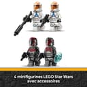 LEGO Star Wars 75449 Pack de Combat Le Siège de Mandalore - Jouet d'action avec Minifigurines de 2 Mandaloriens & 2 Clone Troopers - Speeder & Pistolets Blasters - Cadeau pour Garçon dès 6 Ans & Fans - 5