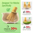 TEANAGOO 7 Pcs Matcha Set, Pink Matcha Kit, Ceremony Matcha Powder Kit,Matcha Tea Set for Making Latte,Matcha Whisk and Bowl with Scoop&Sifter,Fuji Design Ceramic Bowl,Gift for Matcha Lovers - 3