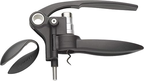 Le Creuset Lever Corkscrew and Foil Cutter Wine Accessory Gift Set, for All Cork Types, LM-250, Black Onyx, 59058011000410