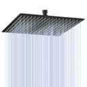 KINLIV Grand pommeau de douche à effet pluie noir mat de 40,6 cm, entièrement en métal en acier inoxydable 304, douche à effet pluie avec 324 buses en silicone – Pommeau de douche carré pour salle de - 1