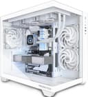 MUSETEX ATX PC Case, 360 mm Wheel Support, Type-C Gaming, 270° Full View Tempered Glass Mid Tower, 3 Non-LED Fans Pre-installed, Pure White Computer Case, Y6 - 1