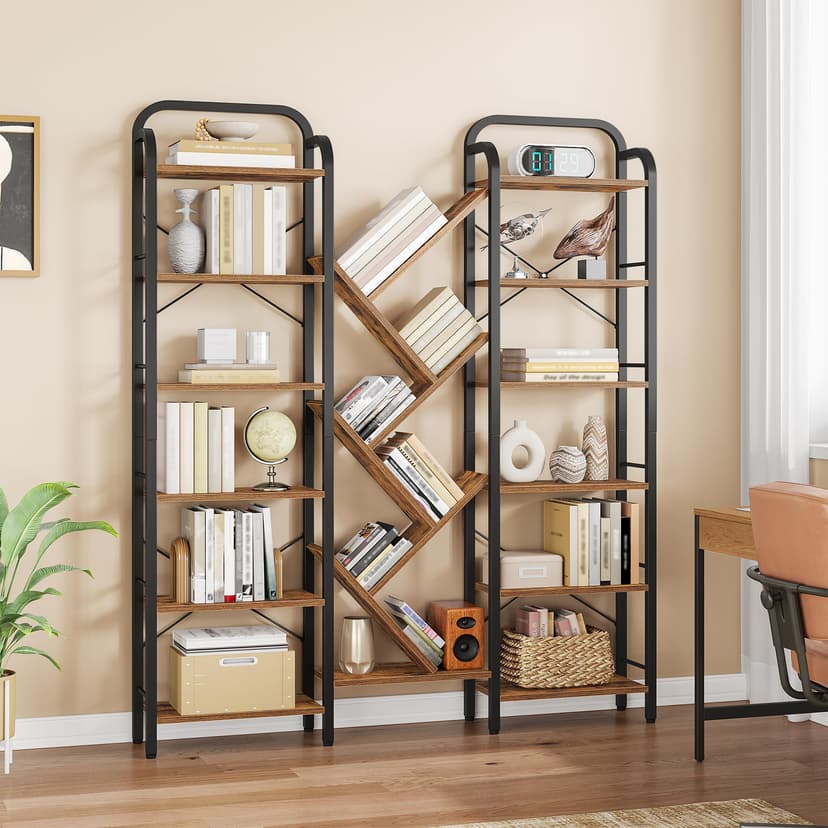 HEXCELEN Bookcase, 6 Tier 18 Compartments Tree Shaped Boo… - 1