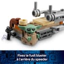 LEGO Star Wars 75436 Le Speeder Bike du Mandalorien et Grogu - Jouet de Construction - Figurine de Grogu & Minifigurine de Din Djarin avec Blaster - Cadeau d'anniversaire pour Garçon dès 6 Ans & Fans - 3