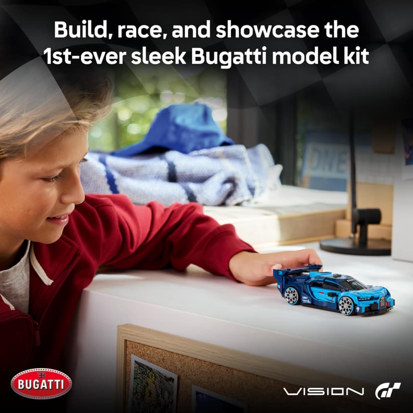 LEGO Speed Champions Bugatti Vision GT Hyper Sports Car Toy - Model Kit w/a Collectible Driver Minifigure - Gaming Gift Idea for 9+ Year Old Boys & Motorsport Fans - 77253 - 2