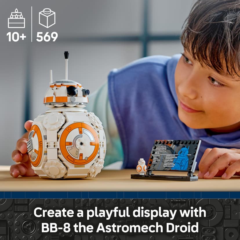 LEGO Star Wars 75452 BB-8 Astromech Droid Figure Model Kit - Building Toy w/a Spinning Head & Wheel - Bedroom Decor Idea - Gift for 10+ Year Old Boys, Girls & Fans - 2