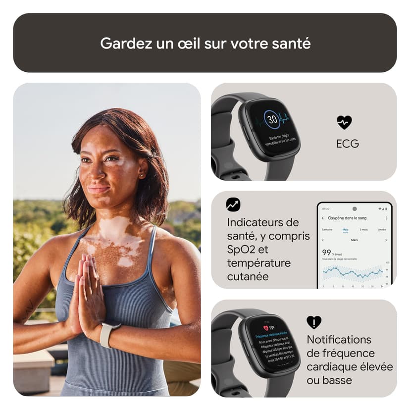 Google Fitbit Sense 2 Smartwatch per fitness e benessere con GPS integrato, fino a 6 giorni di autonomia e compatibile con Compatible with iOS 15 & Android OS 9.0 - 5