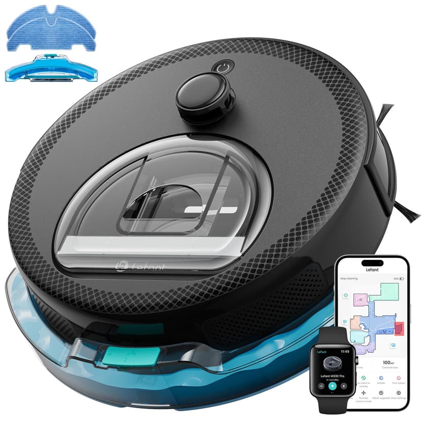 Lefant M330 Pro Robot Vacuum Cleaner 3 in 1, Robot Vacuum Cleaner 5000Pa Suction, DToF Navigation, Mapping, Virtual Zones, Obstacle Avoidance PSD, 150min, Connected by Alexa/APP/WiFi - 1