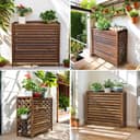 Outdoor Wood Air Conditioner Cover Motor Air Conditioner Wood Anti-Corrosion Cover for Outdoor Wood Waterproof Sun Protection Balcony Pot Holder (86 x 35 x 80 cm) - 2